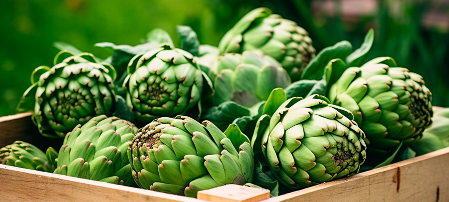 Caja de alcachofas